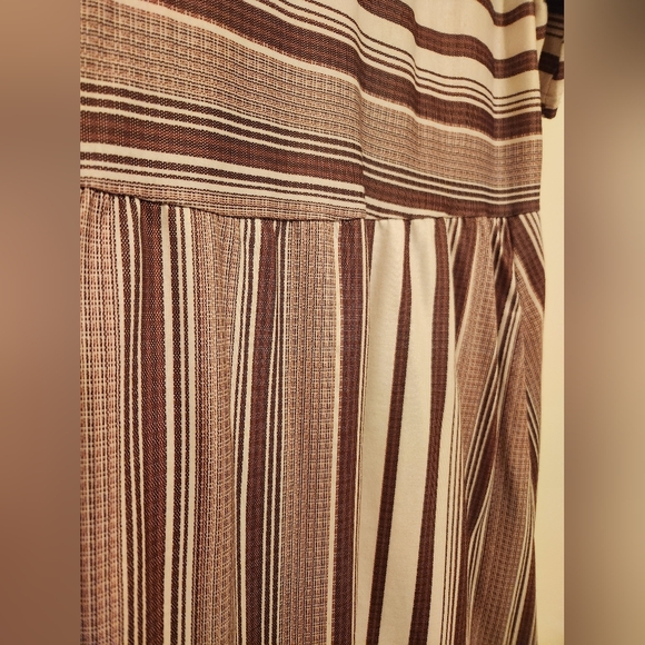 BloomChic Striped Burgundy and Cream Dress, Size 12 - Picture 2 of 4